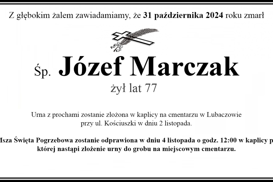 Zmarł Józef Marczak